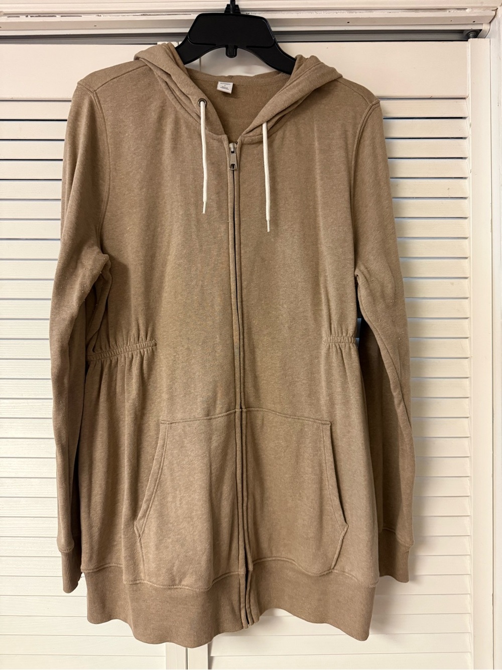 Old Navy Maternity Hooded Zip-Up Jacket in Taupe